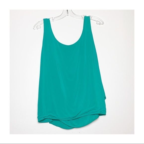 Kelly Green Wrap Tank Top Blouse Casual Athleisure - Picture 9 of 16